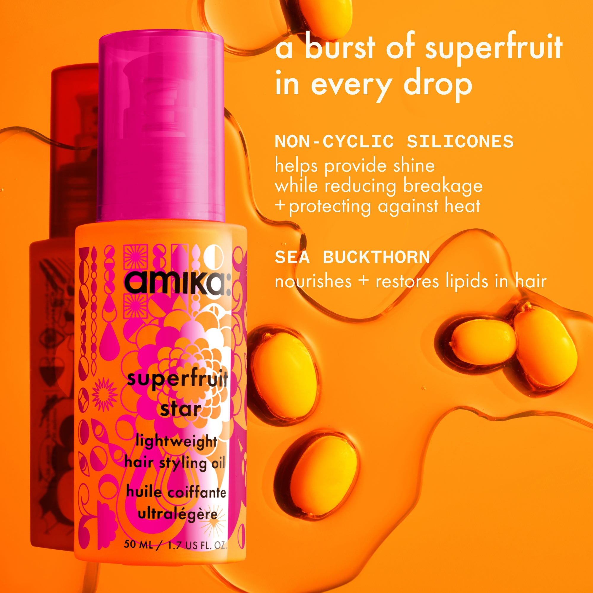 superfruit star lightweight hair styling + heat defense oil - Image 4