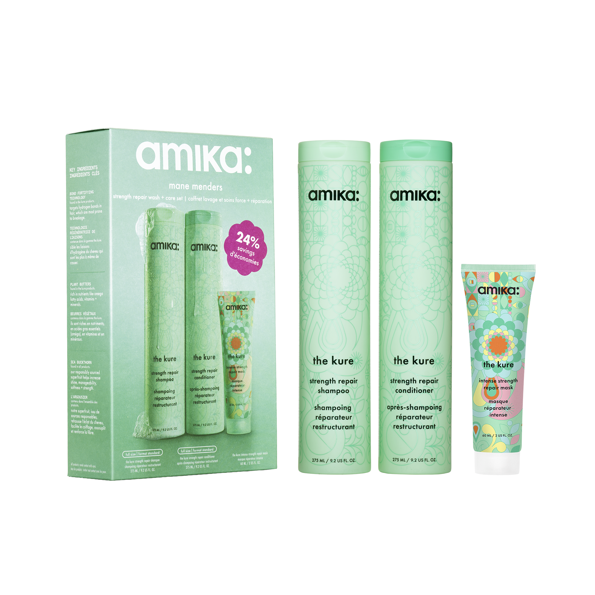 mane menders strength repair wash + care set